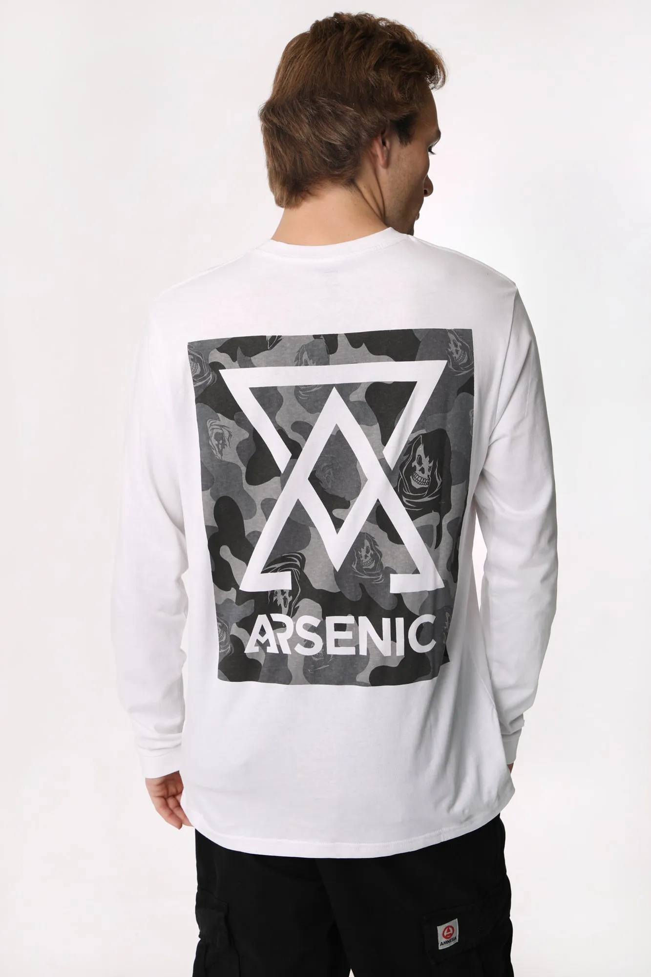 Arsenic Mens Camo Logo Long Sleeve Top