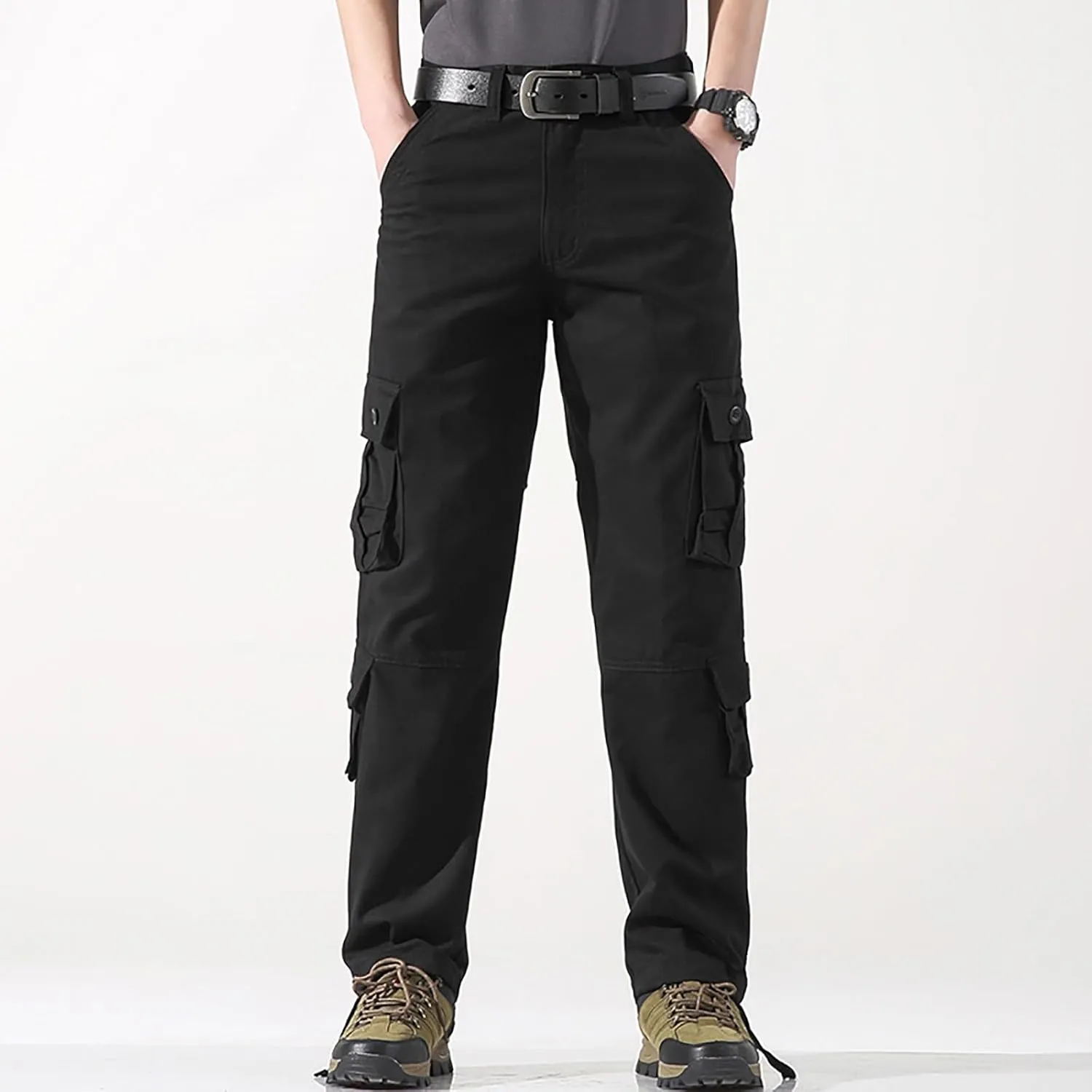 Baggy Cargo Pants with Pockets for Men Casual Joggers Outdoor Loose Trousers Y2K Streetwear Jeans Pant