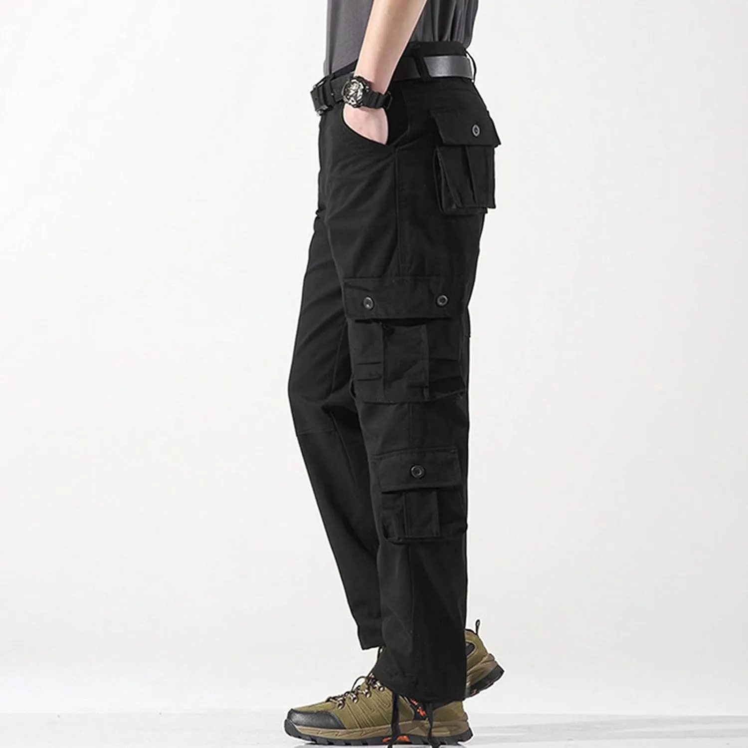 Baggy Cargo Pants with Pockets for Men Casual Joggers Outdoor Loose Trousers Y2K Streetwear Jeans Pant