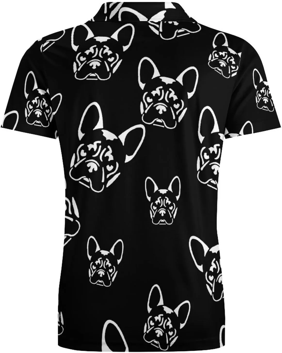 French Bulldog Polo Shirts for Men Short Sleeve Sports Quick Dry Golf Tennis Shirt