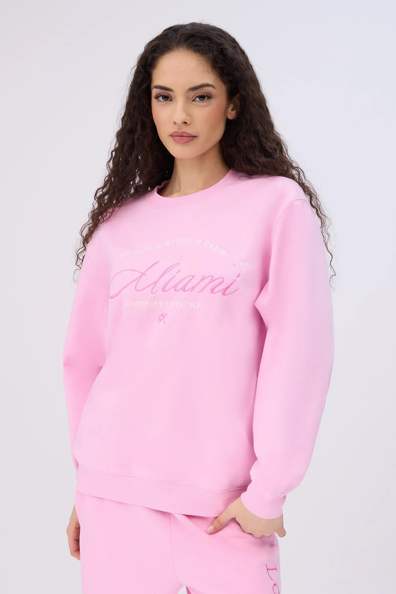 Graphic Oversized Crew Neck Sweatshirt