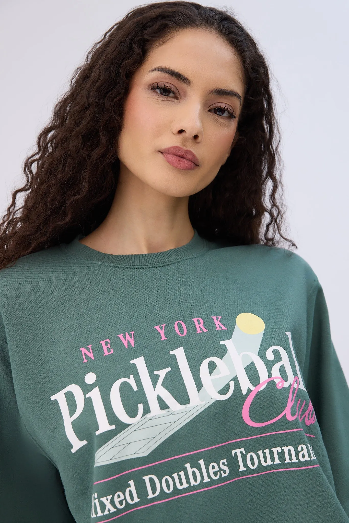Graphic Oversized Crew Neck Sweatshirt