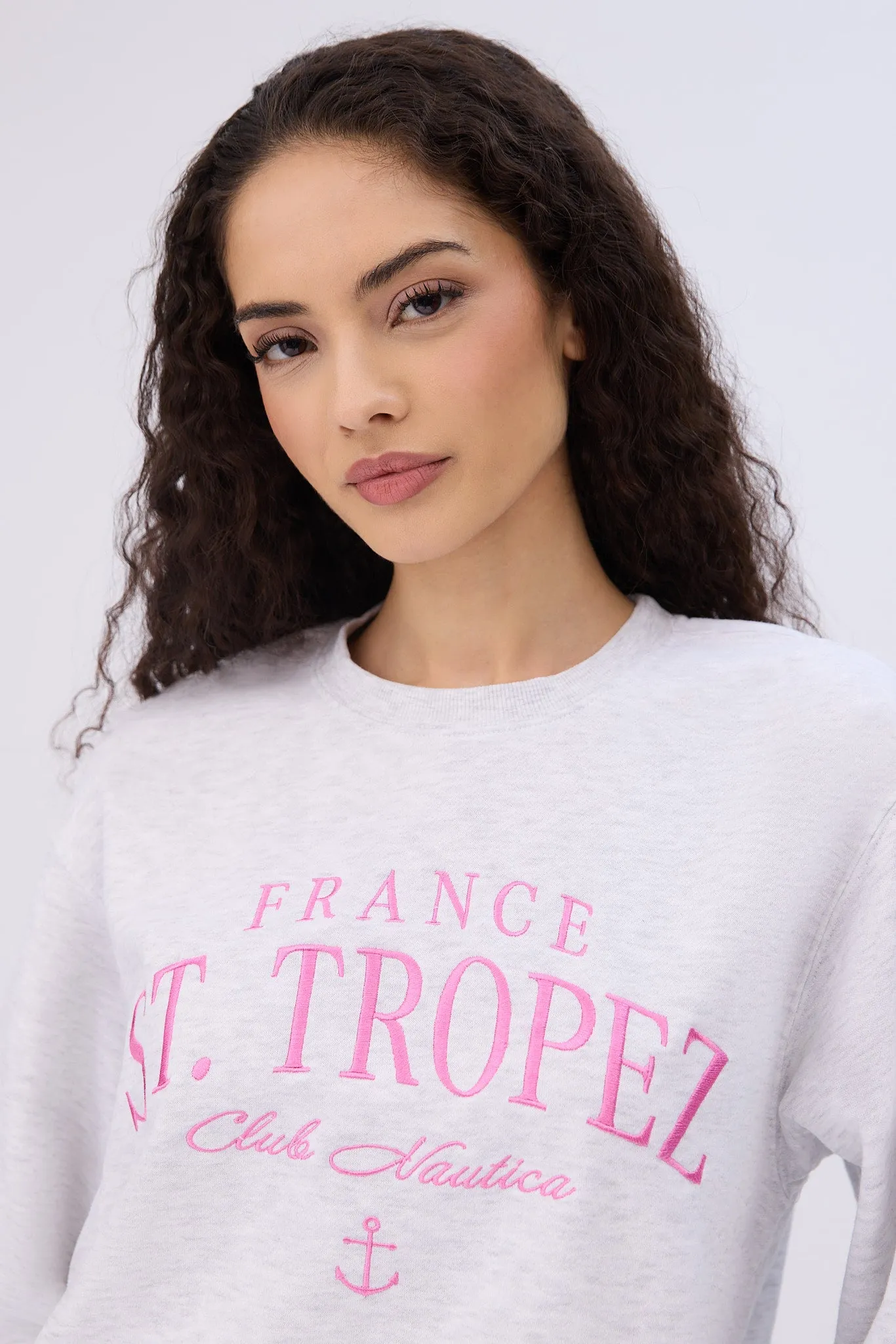 Graphic Oversized Crew Neck Sweatshirt