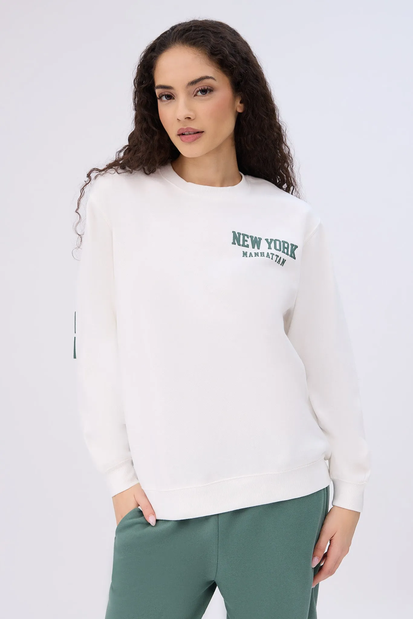 Graphic Oversized Crew Neck Sweatshirt
