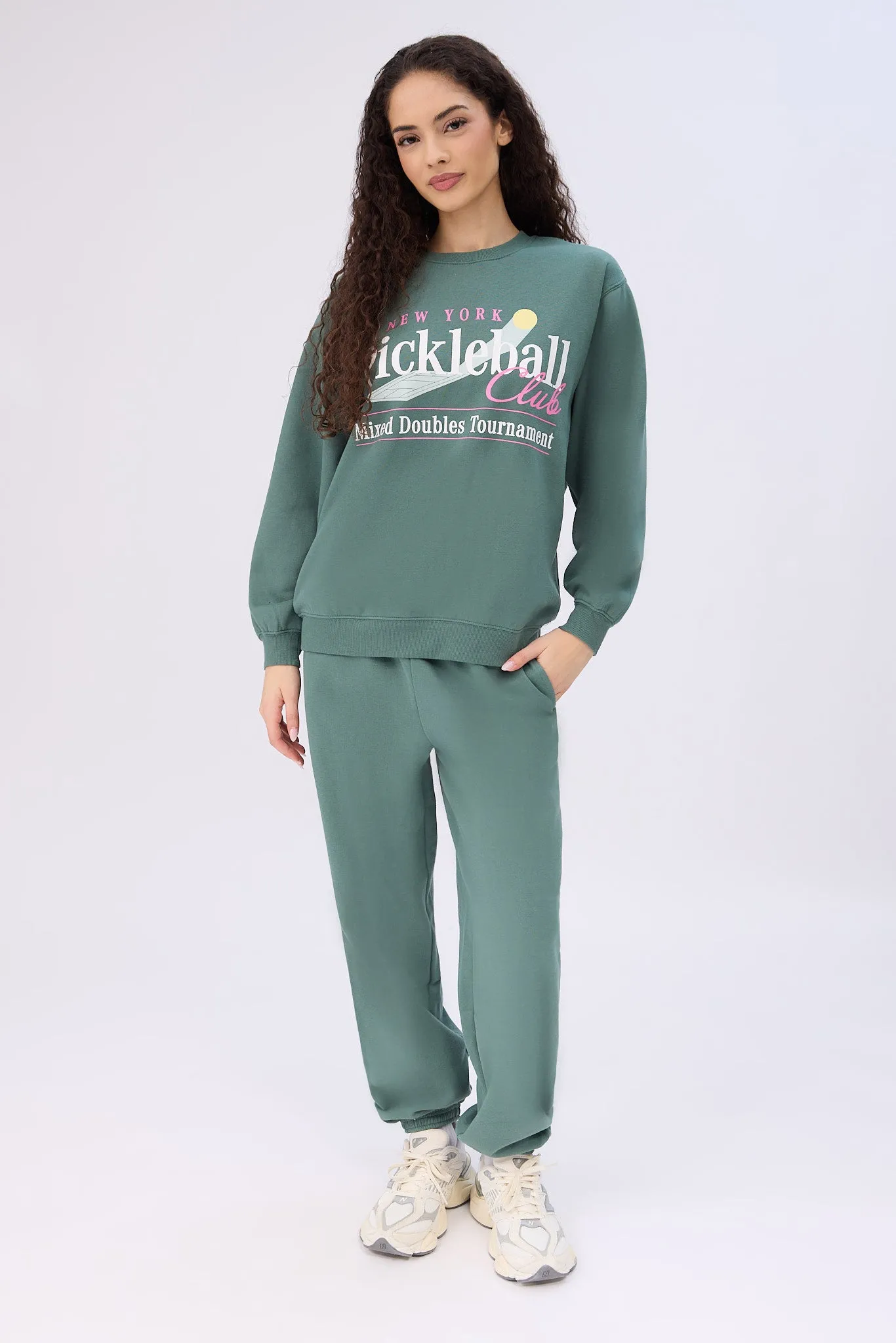 Graphic Oversized Crew Neck Sweatshirt