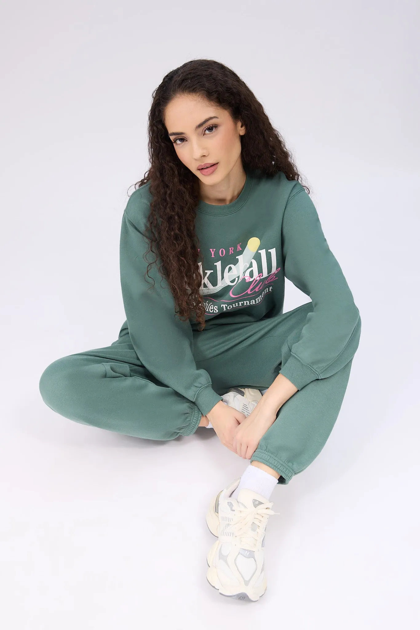 Graphic Oversized Crew Neck Sweatshirt