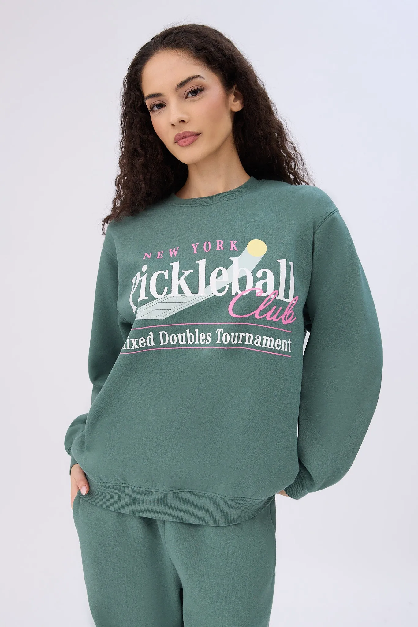 Graphic Oversized Crew Neck Sweatshirt