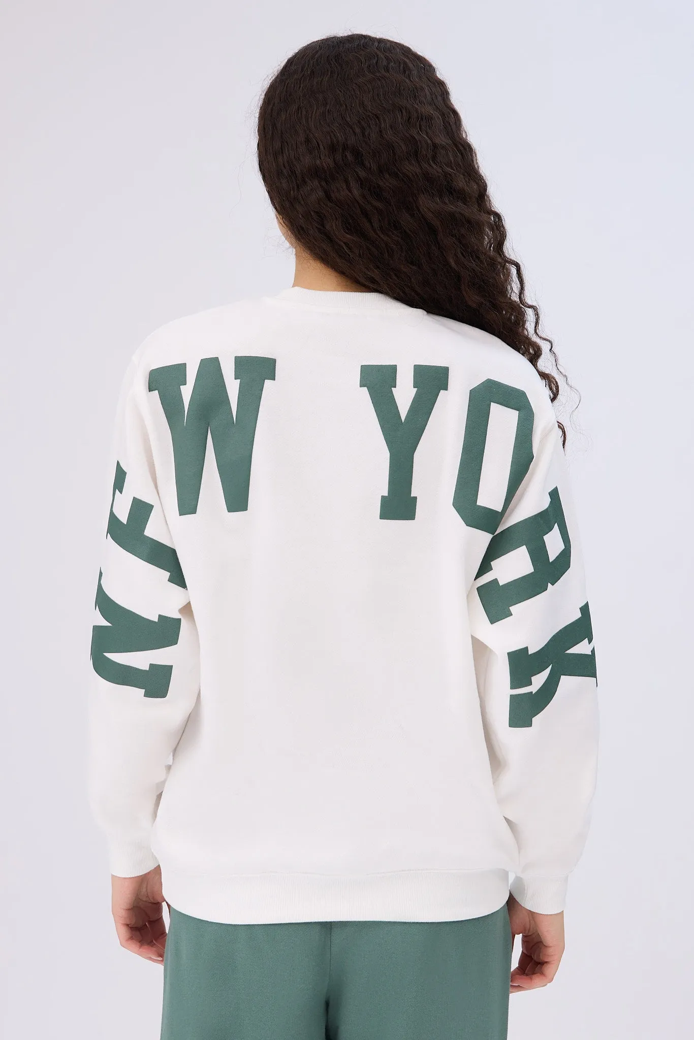 Graphic Oversized Crew Neck Sweatshirt