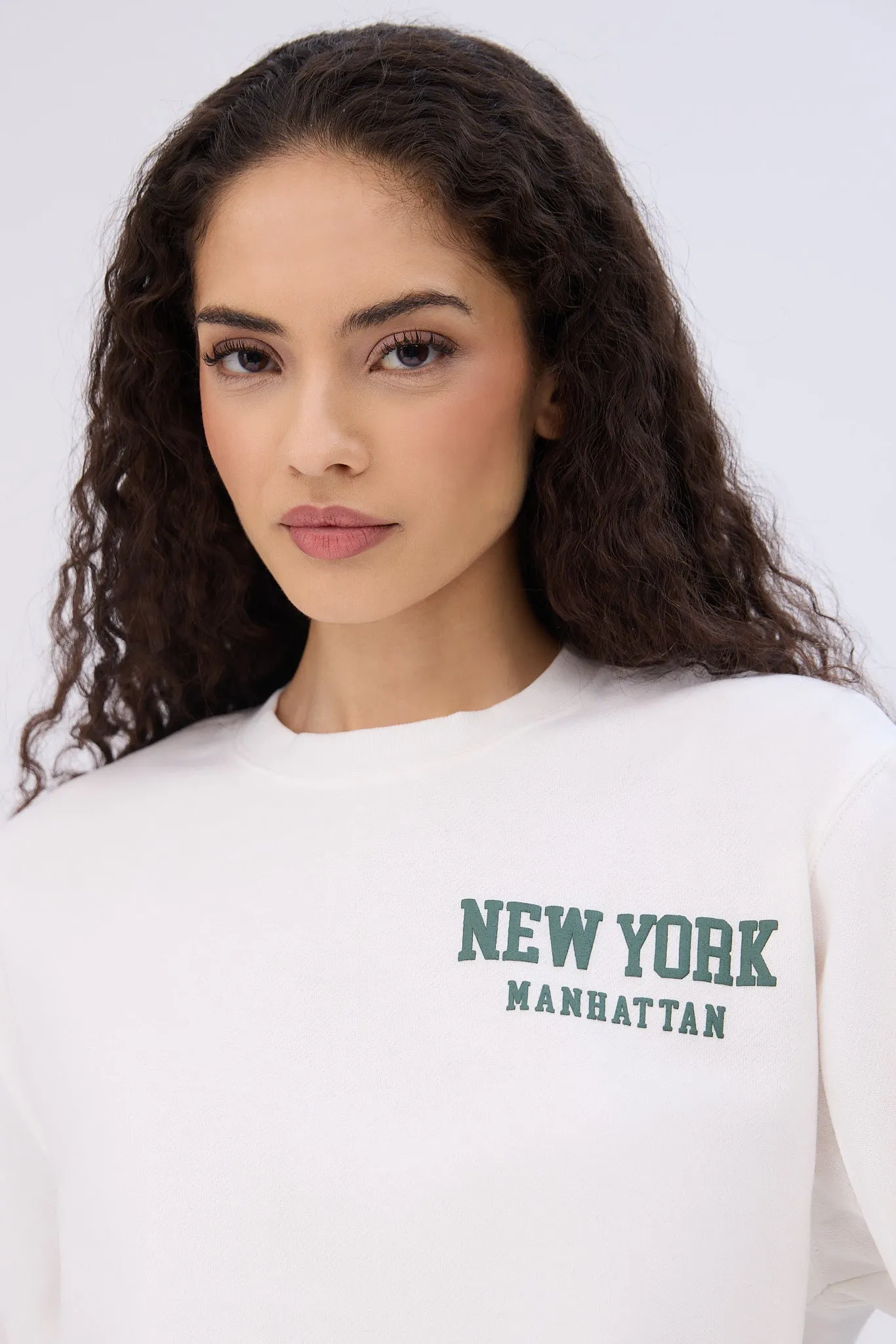 Graphic Oversized Crew Neck Sweatshirt