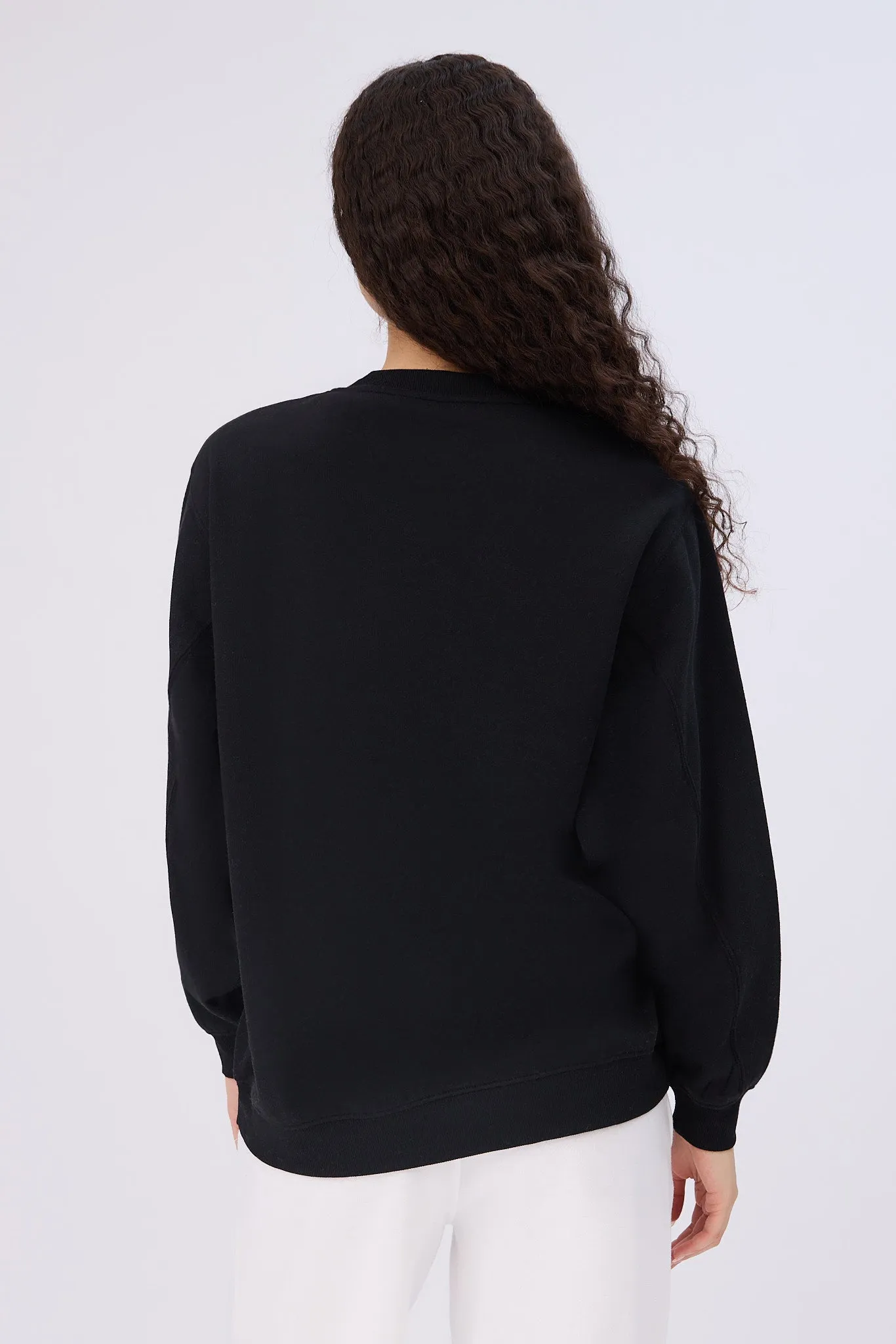 Graphic Oversized Crew Neck Sweatshirt