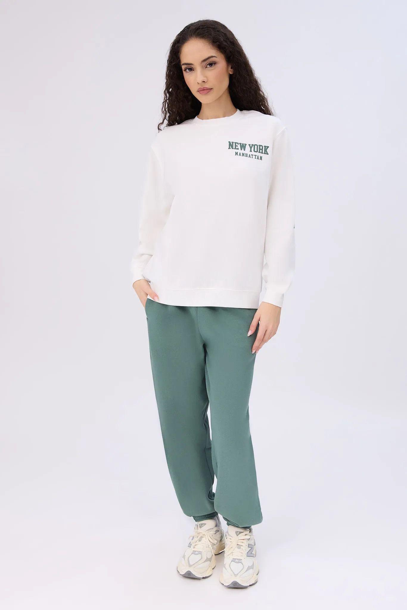 Graphic Oversized Crew Neck Sweatshirt