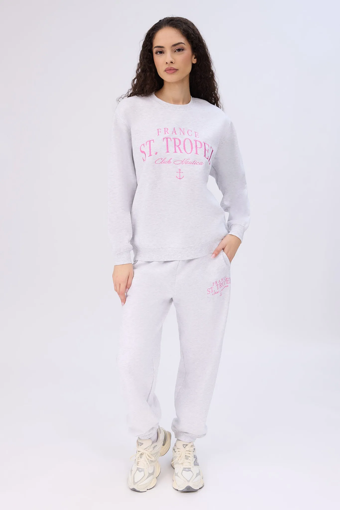Graphic Oversized Crew Neck Sweatshirt