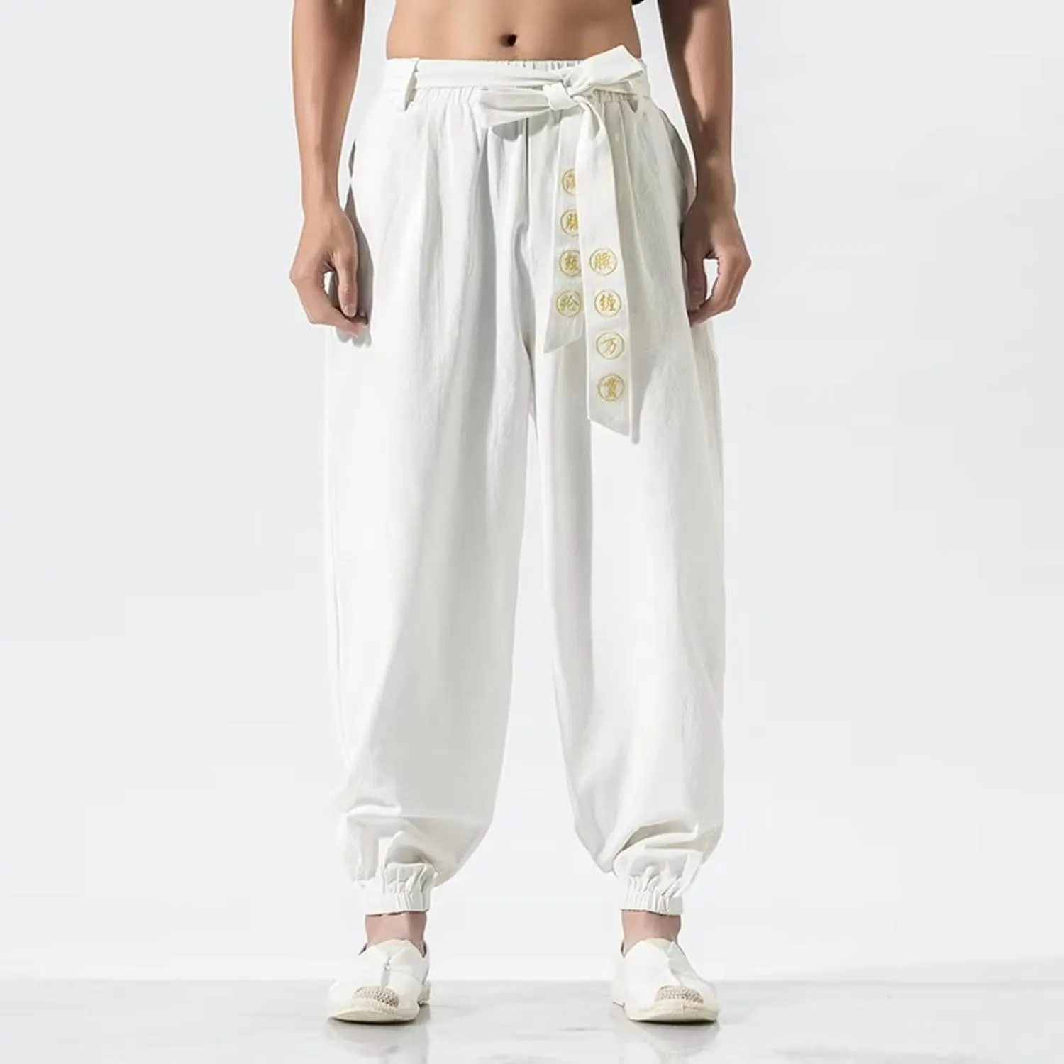 Japanese Casual Kimono Pants Loose Trousers Japan Men Traditional Harem Pants Male Embroidered Jogging Pants