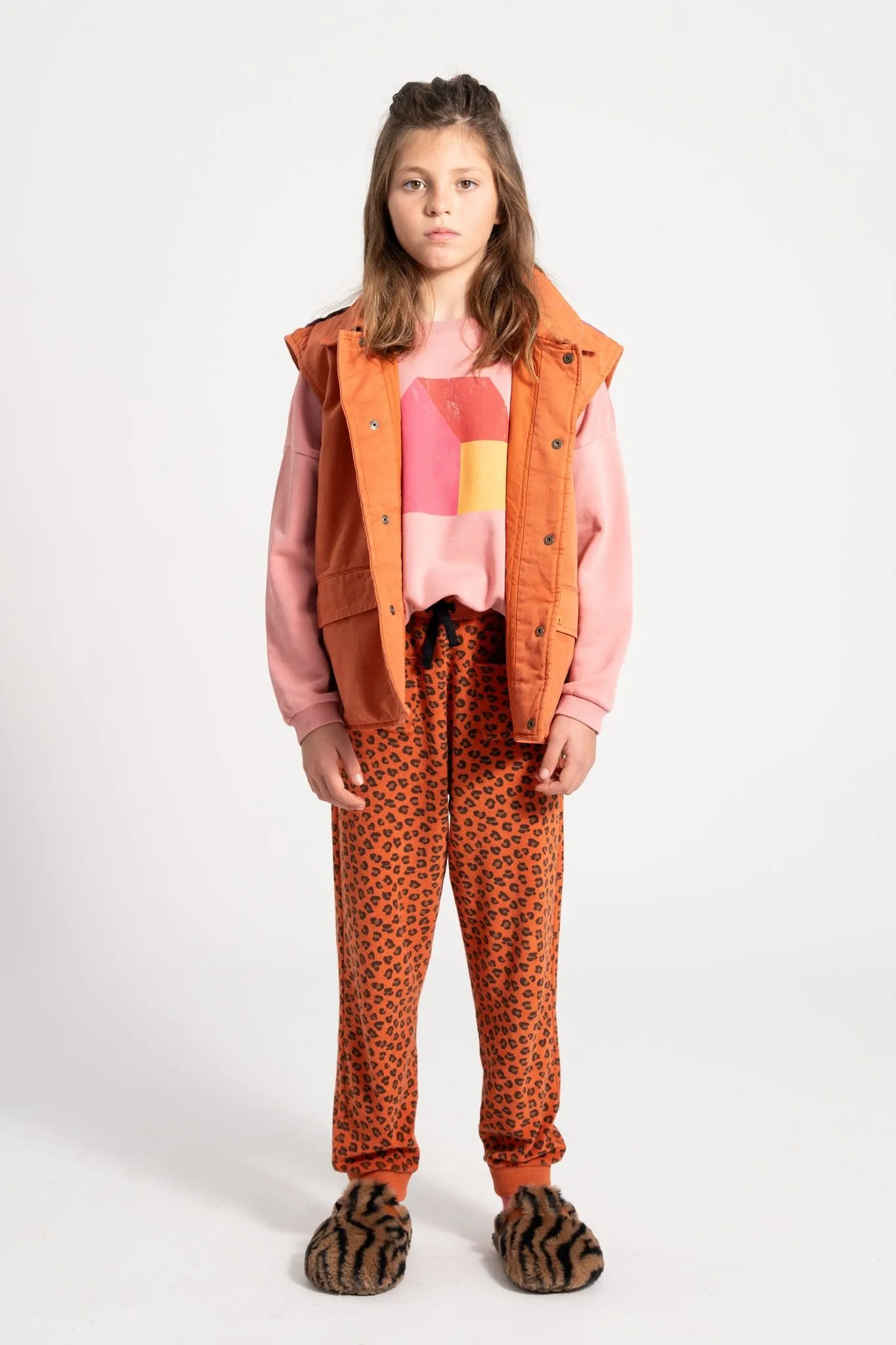 Jogging Pants in Terracotta w/ Animal Print