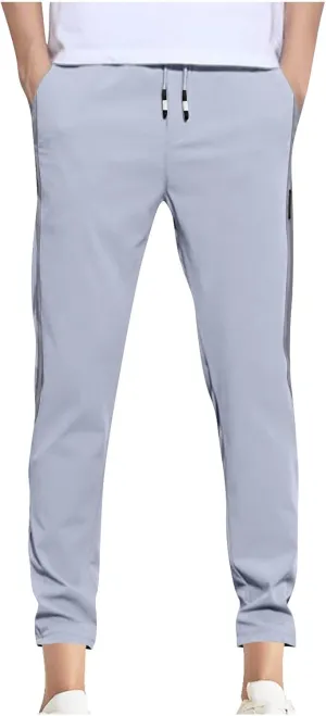 Men Track Pants Athletic Running Lightweight Workout Joggers Sweatpant Straight Leg Slim Fit Gym Sport Training Pants