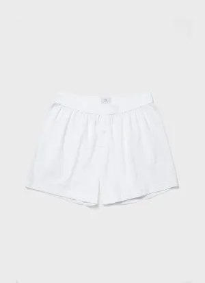 Men's Cellular Cotton One-Button Shorts in White