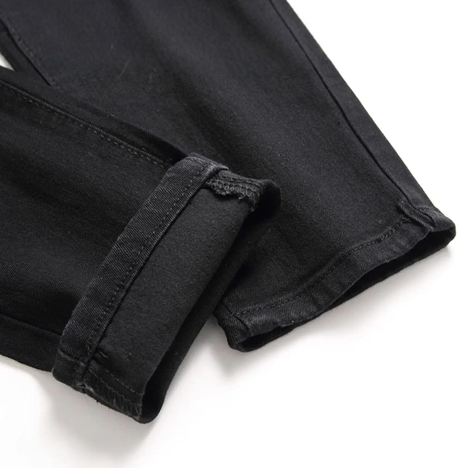 Men's Jeans Pants Fashion Multi-Pockets Loose Comfy Y2k Denim Trouser Stretch Slim Fit Comfy Cargo Sweatpant
