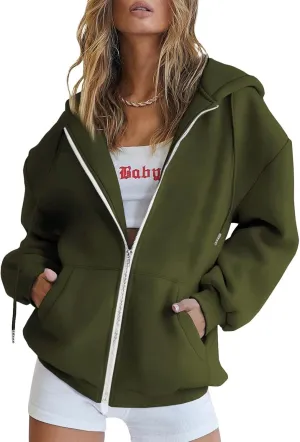 Oversized Womens Sweatshirts Half Zip Pullover Teen Girls Fall Casual Loose Solid Long Sleeve Hooded Sweatshirts Y2k Clothes