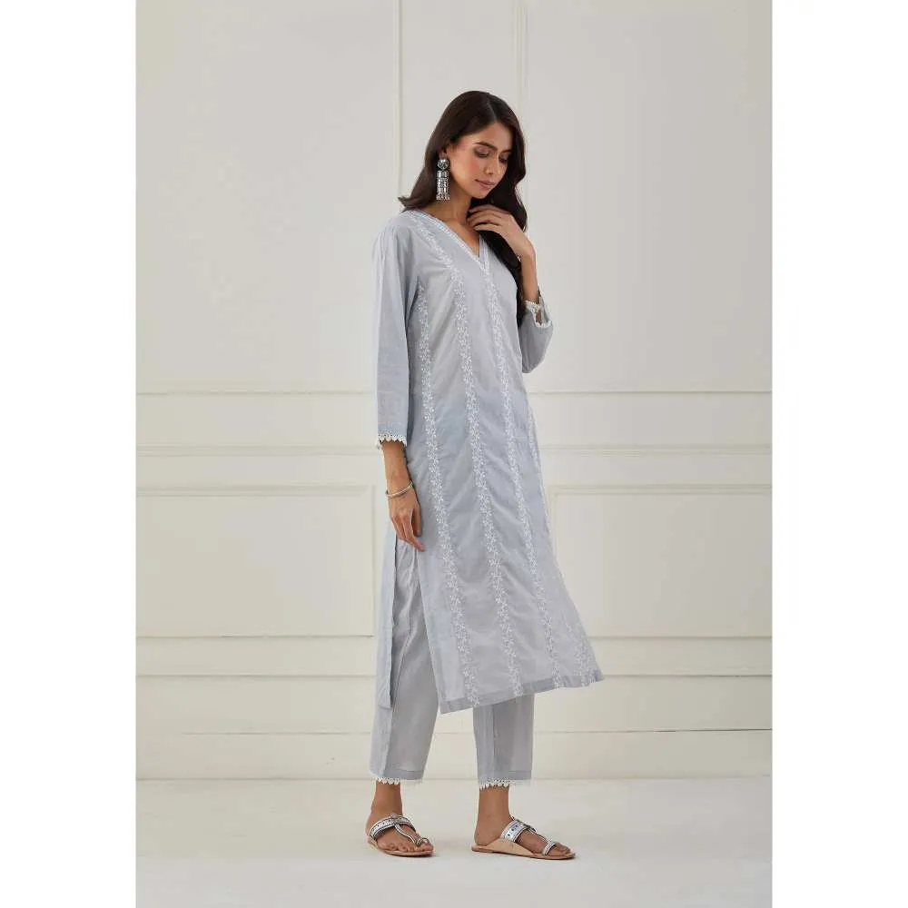 Priya Chaudhary Grey Embroidery Kurta