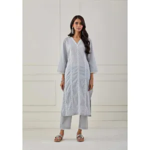 Priya Chaudhary Grey Embroidery Kurta