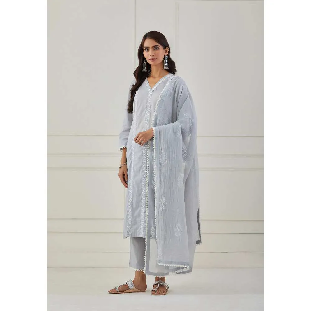 Priya Chaudhary Grey Embroidery Kurta