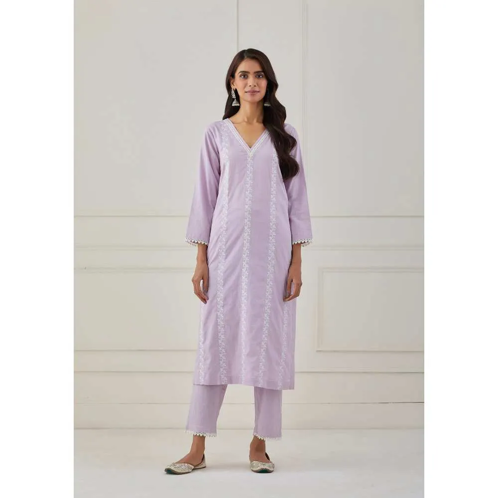 Priya Chaudhary Purple Embroidery Kurta