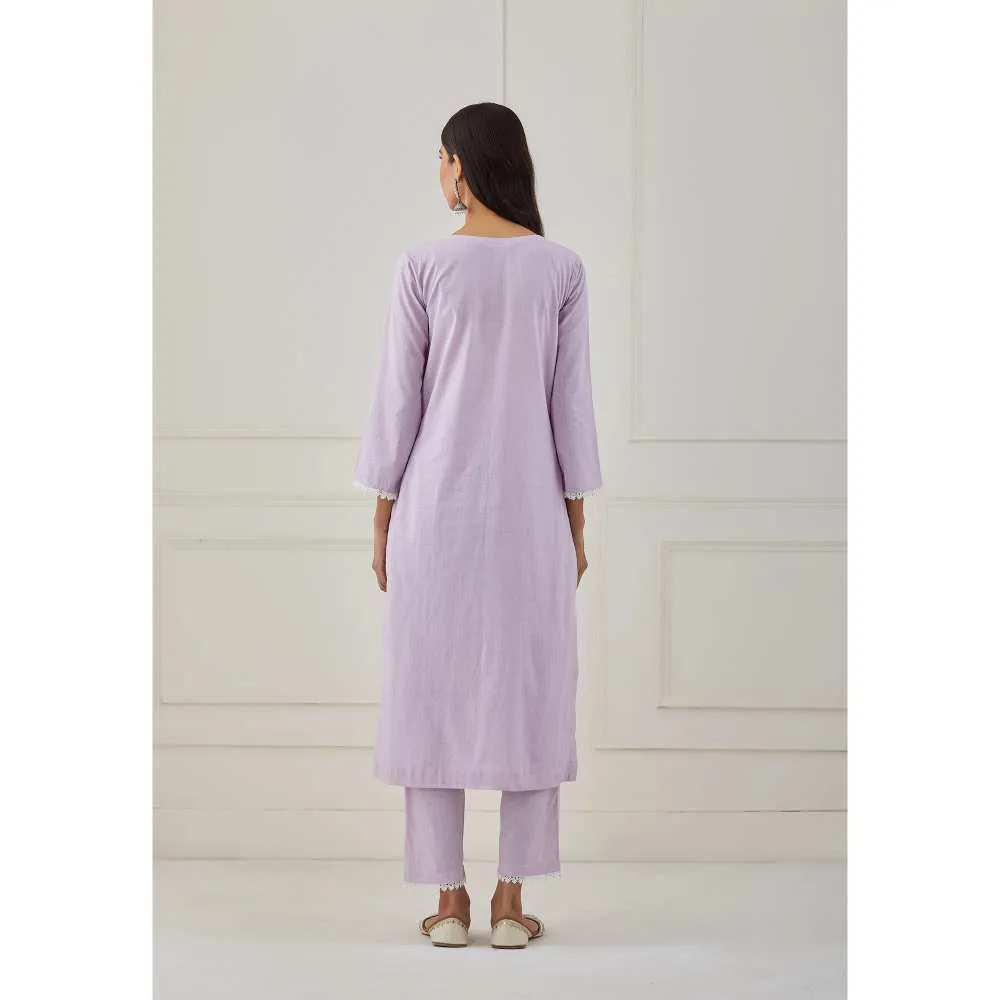 Priya Chaudhary Purple Embroidery Kurta