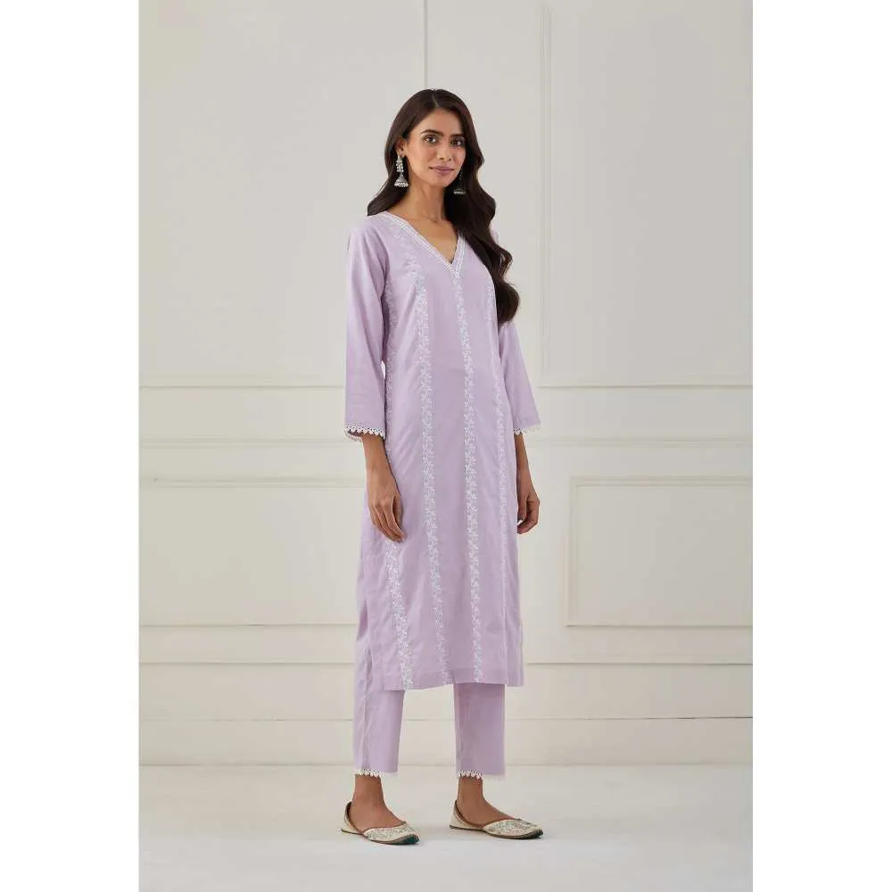 Priya Chaudhary Purple Embroidery Kurta
