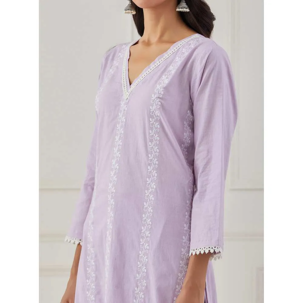 Priya Chaudhary Purple Embroidery Kurta