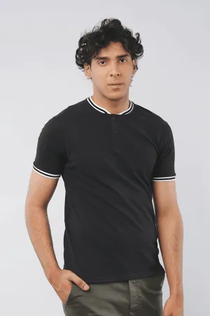 Rich Black Henley T-shirt