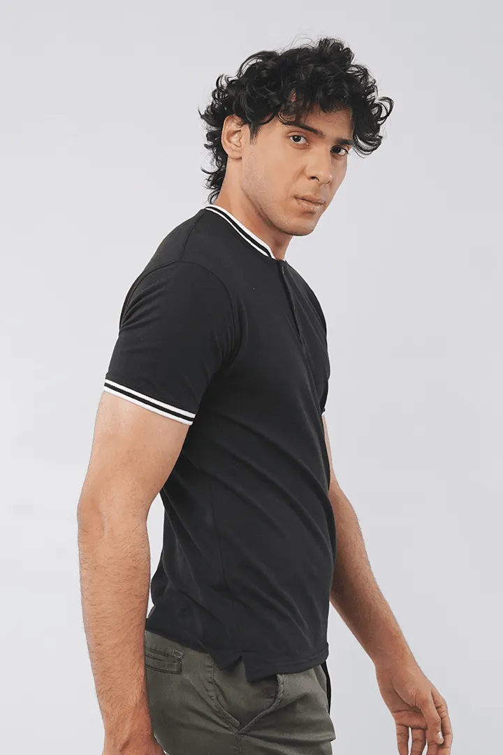 Rich Black Henley T-shirt