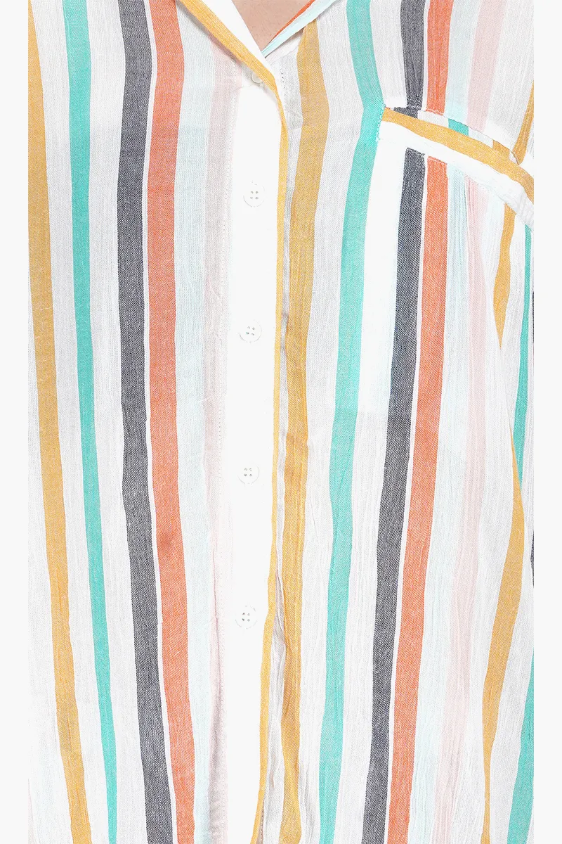 Women Multicolor Striped Loungewear Set